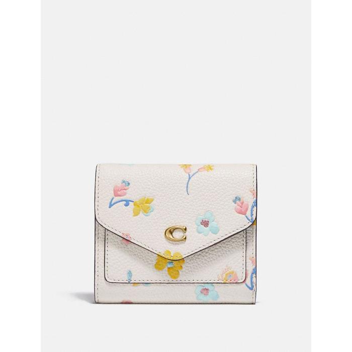 WYN SMALL WALLET WITH WATERCOLOR FLORAL PRINT