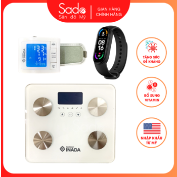 Combo 3 sản phẩm Cân sức khỏe điện tử và máy đo huyết áp Family Inada hàng nội địa Nhật