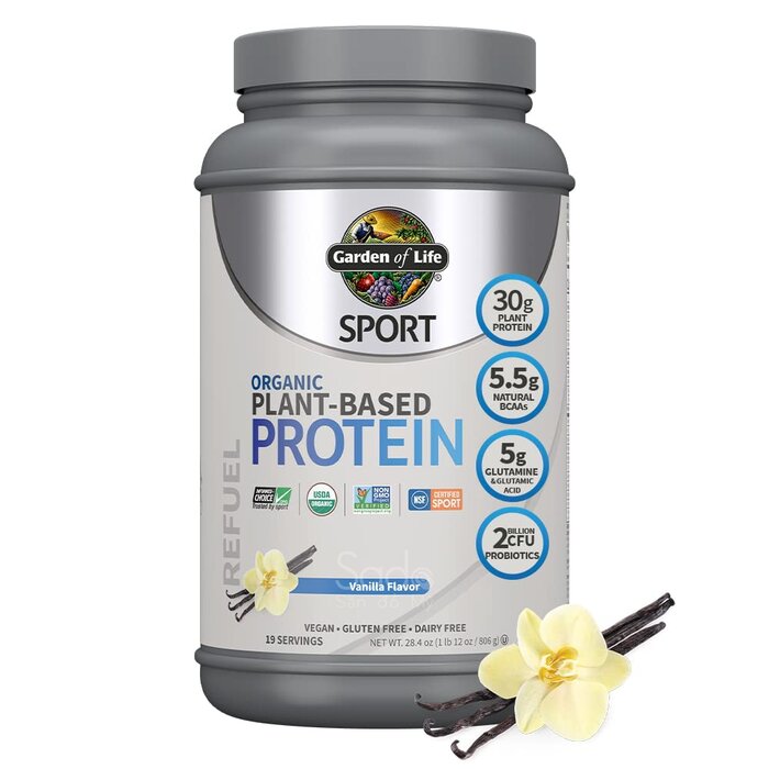 Bột Protein thực vật hữu cơ tăng cơ Garden of Life Sport Vanilla 806g