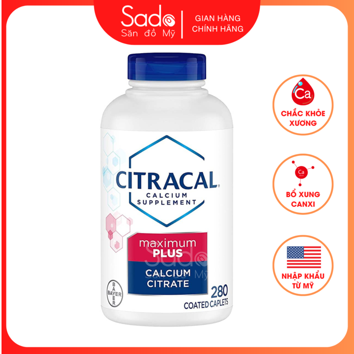 Viên uống bổ sung Canxi Citracal Maximum Calcium Citrate +D3 280 viên