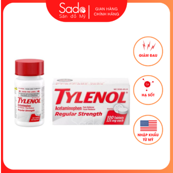 Viên uống Tylenol Acetaminophen Regular Strength 325mg 100 Tablets