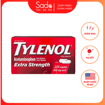 Viên uống Tylenol Acetaminophen Extra Strength 500mg 100 Caplets