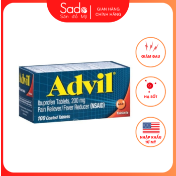 Viên giảm đau hạ sốt Advil 200mg 100 Tablets