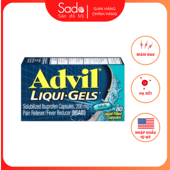 Viên giảm đau hạ sốt Advil Liqui-Gels 200mg 80 Liquid Capsules